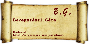 Beregszászi Géza névjegykártya