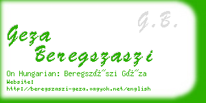 geza beregszaszi business card